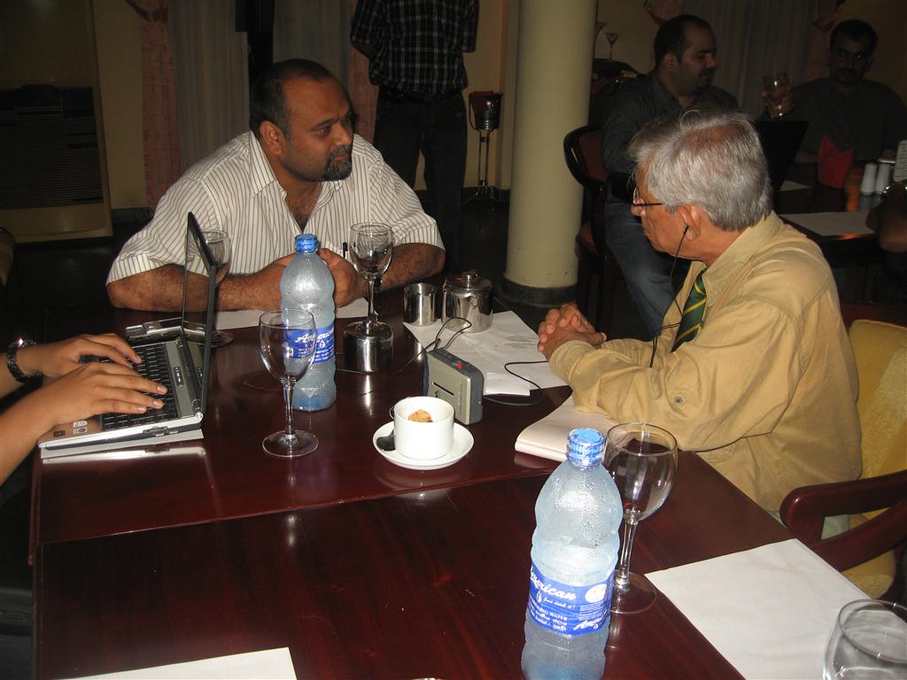 Younus AlGohar being interviewed by a Srilankan Newspaper